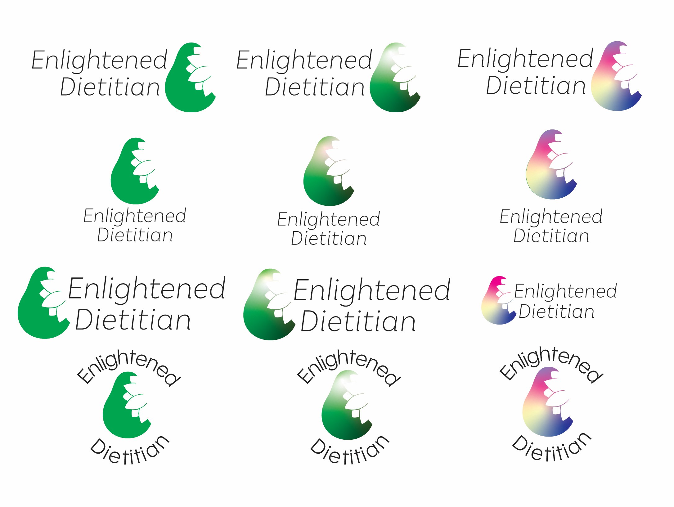 Enlightened Dietitian in-progress logo concept 3 of 4