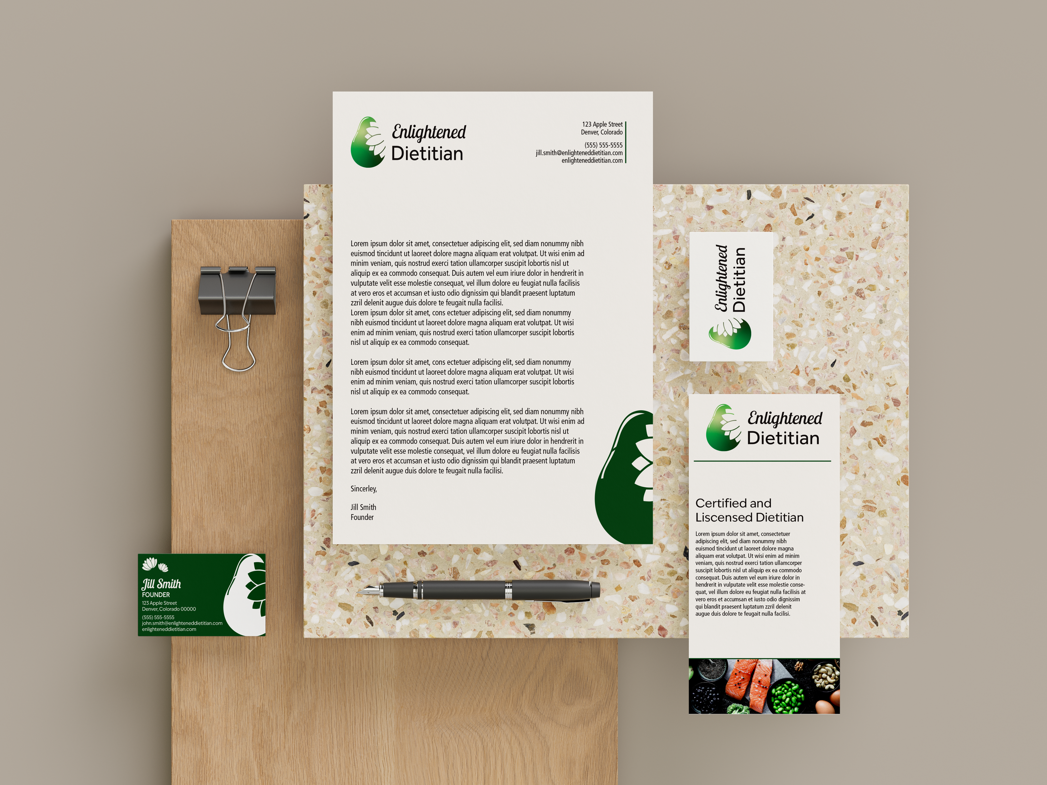 Enlightened Dietitian stationery concept 3 of 3